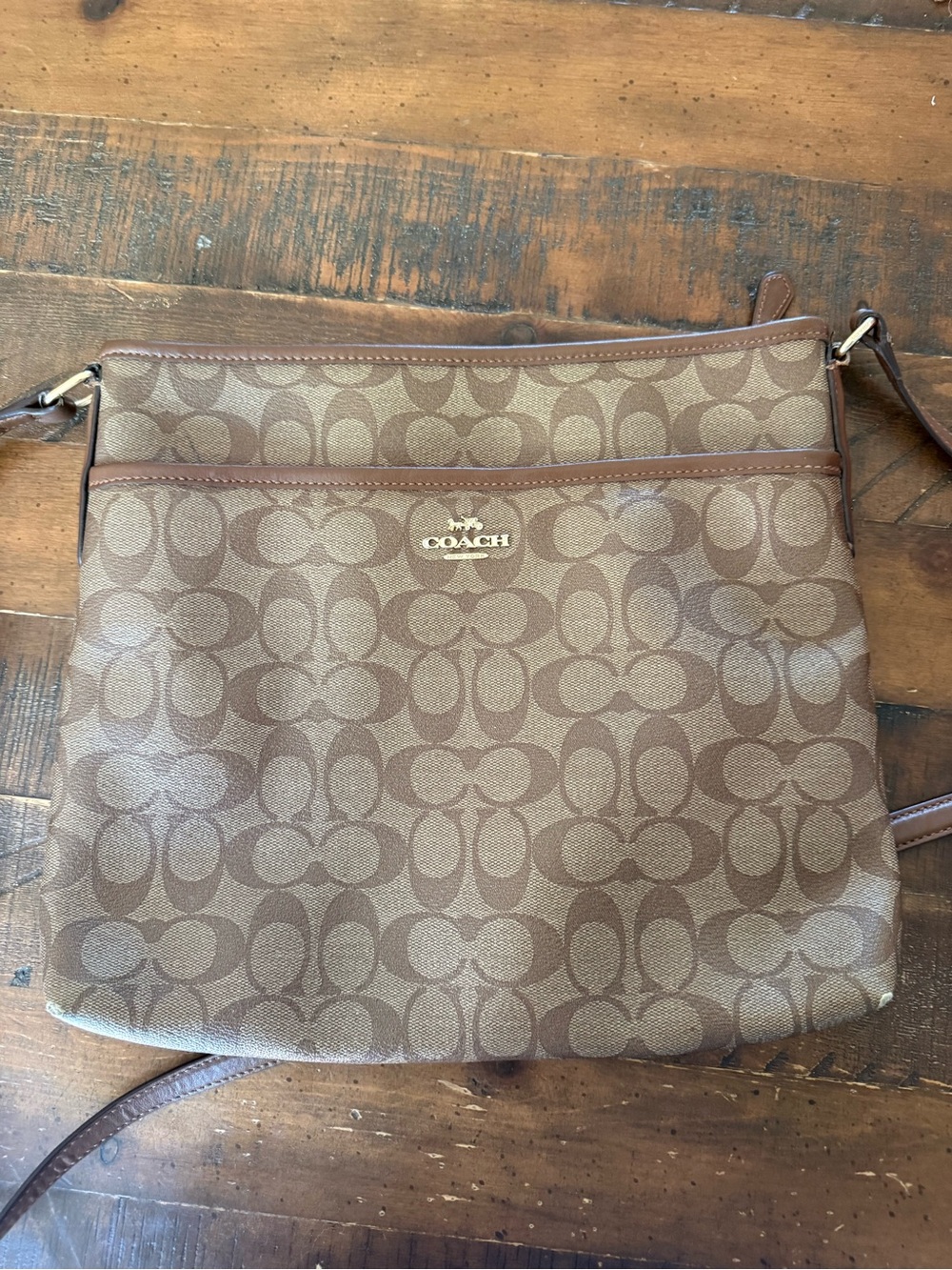 Coach Brown Signature Canvas Crossbody Bag